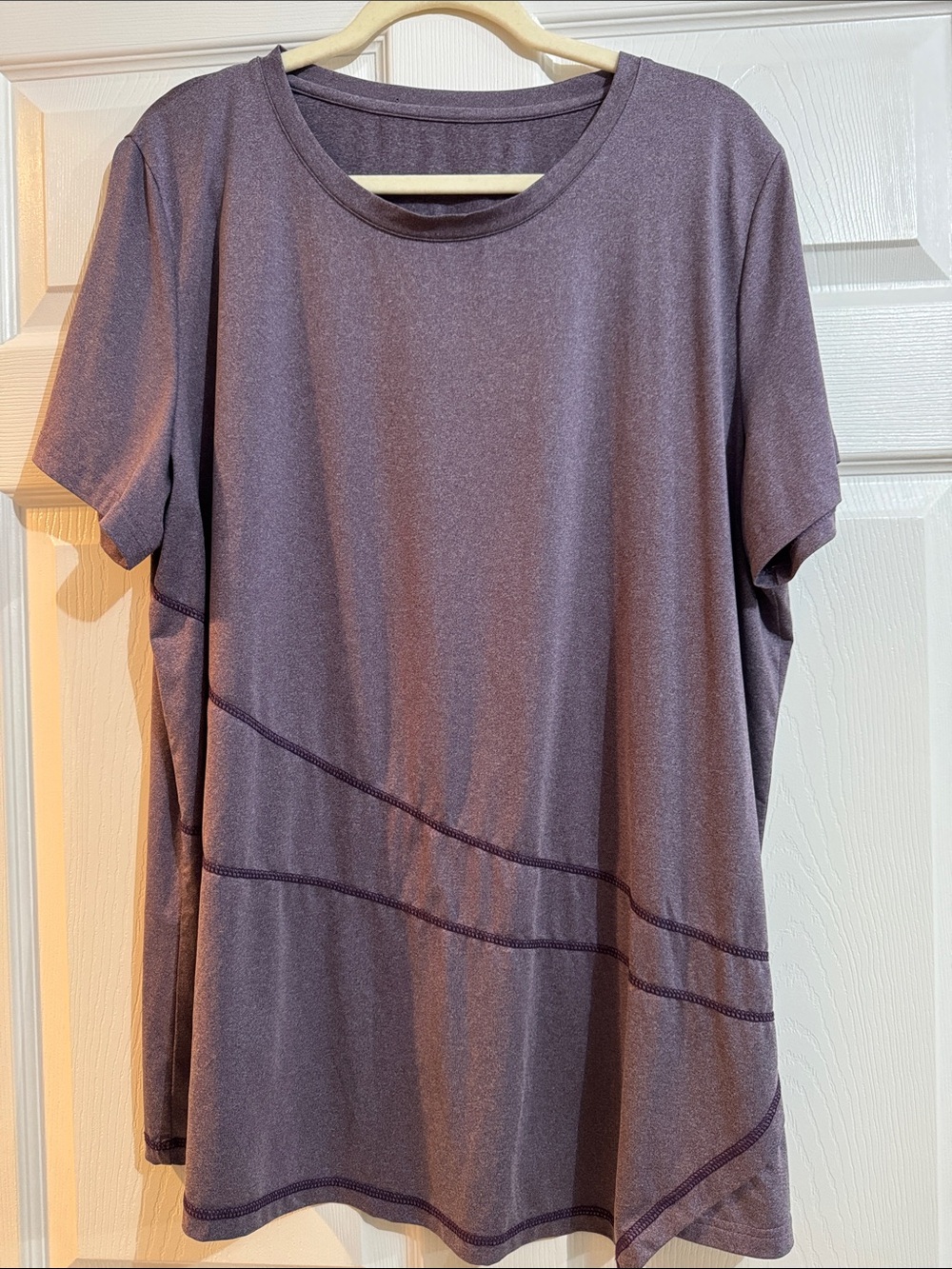 Women's Short-Sleeve Purple Tee Top - Casual Comfort